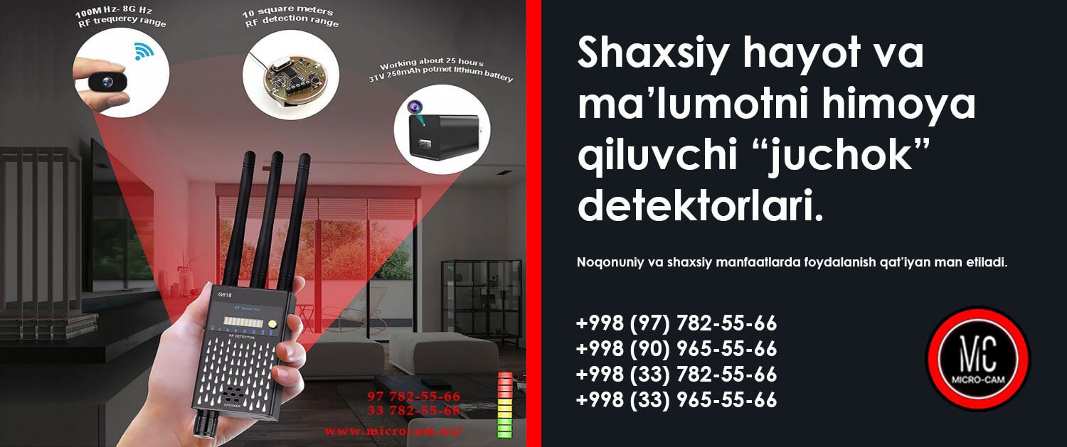 Mini kamera, ovoz yozish moslama, GPS GSM, detektor juchok