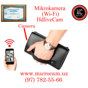 Mikro-kamerali erkaklar klutch-sumkasi * HDLiveCam * WiFi * On Line