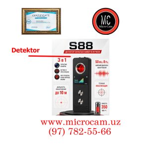Detektor – S88 * Mini videokameralar va faol GSM/GPS qurilmalarni aniqlaydi *